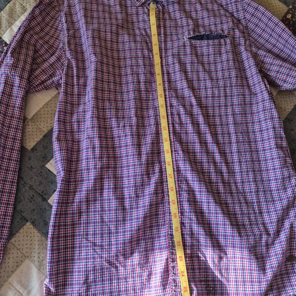 Scotch & Soda Red and Blue Casual Button Down Shirt - Picture 10 of 10